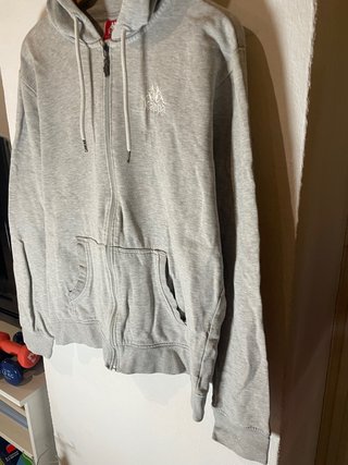Sudadera Kappa Gris con Cremallera