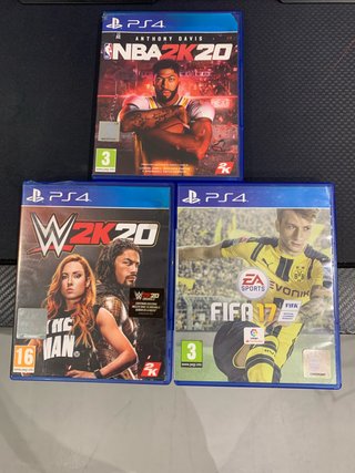 Lote 3 Juegos PS4: WWE 2K20, FIFA 17 y NBA 2K20