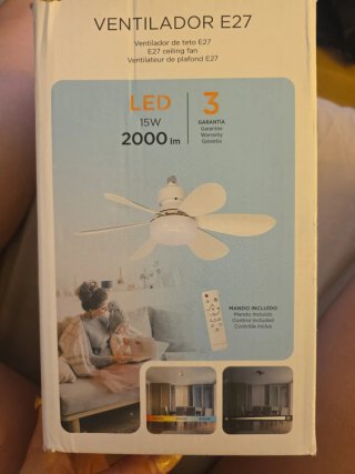 Ventilador de techo LED E27 multicolor
