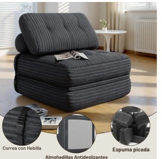 Sofacama/cama plegable invitados negro