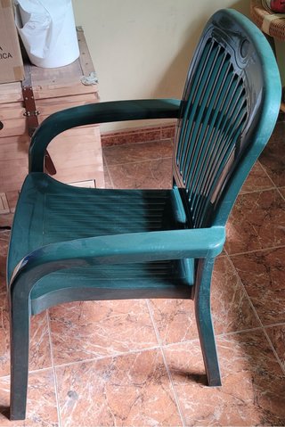 6 Sillas de Exterior Verdes PVC