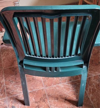 6 Sillas de Exterior Verdes PVC
