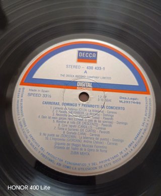Vinilo Carreras Domingo Pavarotti en Concierto