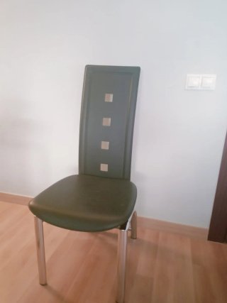 Mesa cristal extensible + 6 sillas