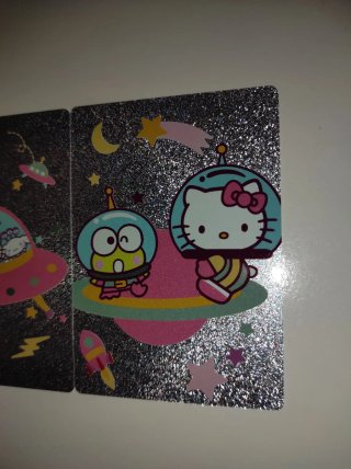 Lote Glitter Cards Space Friends 97 98 Hello Kitty