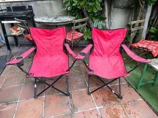 SILLAS DE CAMPING PLEGABLES ROJAS