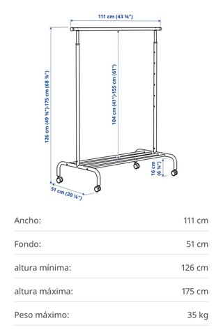 Burro de ropa Rigga Ikea