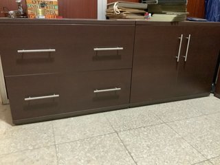 Mueble de oficina melamina nogal