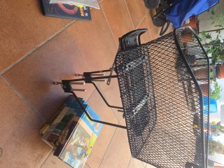 Cesta de bicicleta trasera, de malla negra BTWIN