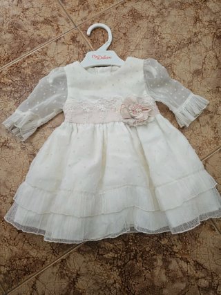 Vestido de ceremonia Crema  y rosa Debesos