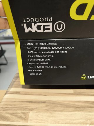 Linterna EDM 18.000 Lúmenes