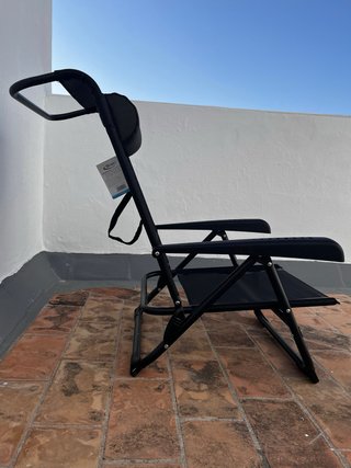 Tumbona Silla Playa Negra Casi Nueva