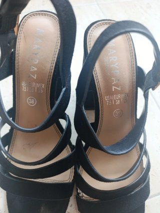 Sandalias tacón Marypaz negras talla 38