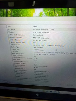 Portátil HP ZBook Fury G7
