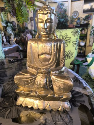 Figura Buda Dorado Madera