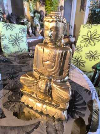 Figura Buda Dorado Madera