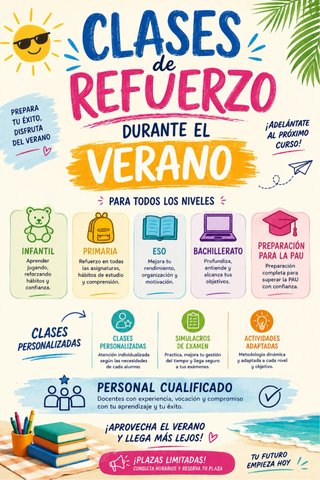 Clases de refuerzo durante el verano