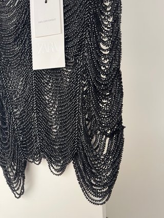 Top Zara pedrería negro talla única