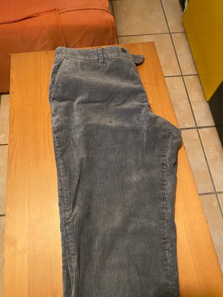 Pantaloni uomo velluto a coste doppie grigio
