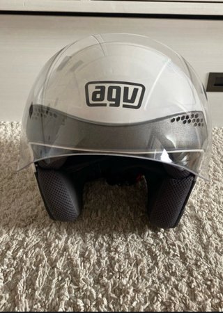 Casco Moto Blanco Gafas Sol Talla XS
