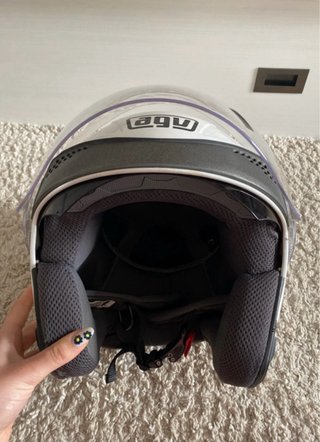 Casco Moto Blanco Gafas Sol Talla XS