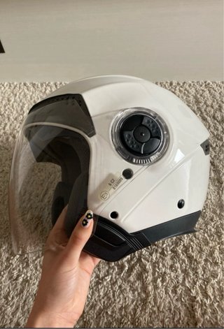 Casco Moto Blanco Gafas Sol Talla XS