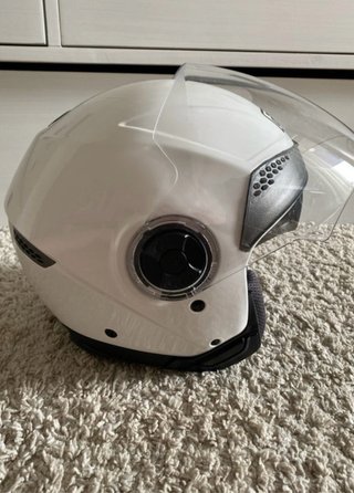 Casco Moto Blanco Gafas Sol Talla XS
