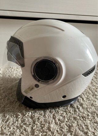 Casco Moto Blanco Gafas Sol Talla XS