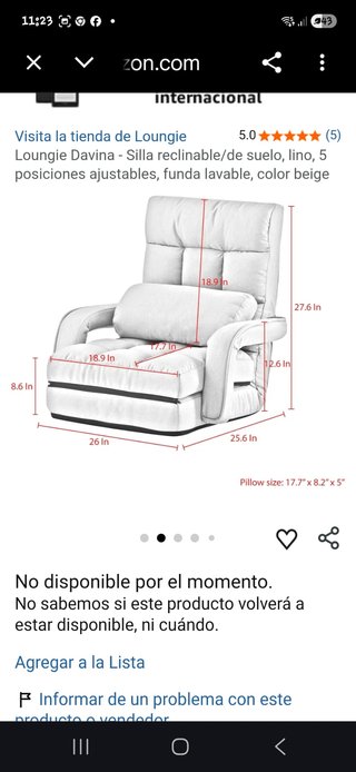 Silla de suelo Loungie Davina beige