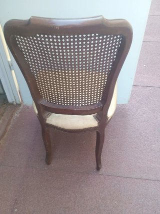 6 Sillas Estilo Luis XVI Madera y Rattan