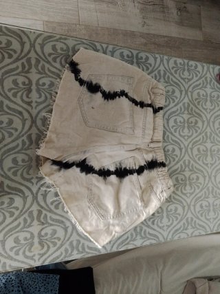 Shorts Bershka Tie-Dye Beige/Negro