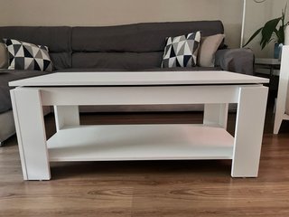 Mesa de centro elevable blanca