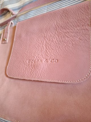 Bolso de piel rosa Bolsa & Co