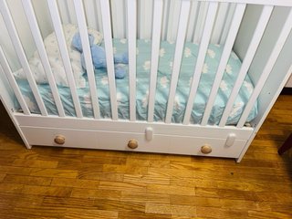 Cuna blanca 120x60 con cajón
