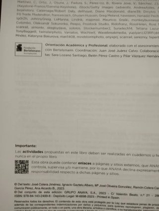 Libro de texto de Matemáticas de 4 Eso del 2 trime