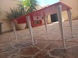 Mesa picnic plegable roja