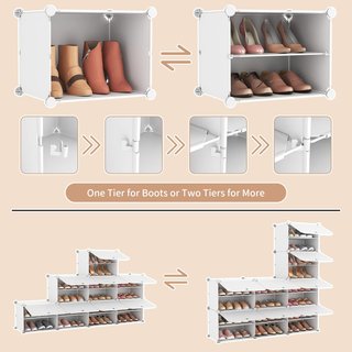 Zapatero Modular Plástico Beige/Marrón