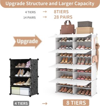 Zapatero Modular Plástico Beige/Marrón