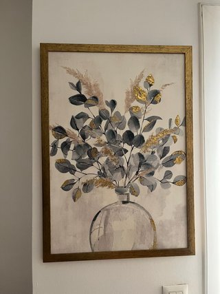 Cuadro decorativo floral dorado