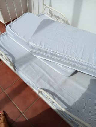 Cama extensible forja blanca 80x200cm.Precio 2unid