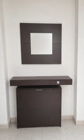Mueble recibidor + zapatero y espejo marrón!