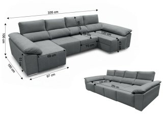 SOFA CAMA DOBLE CHAISSELONGUE NUEVO *685*038*326*