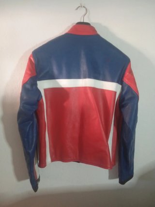 Chaqueta de cuero de moto estilo Racing Vintage –