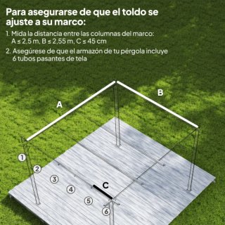 Toldo retráctil para cenador beige