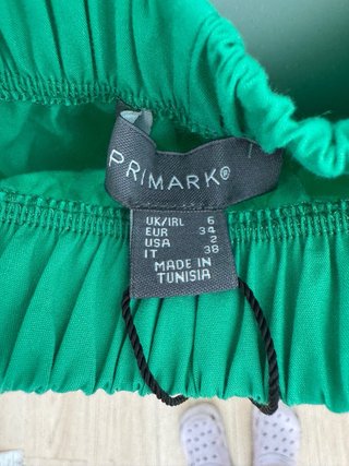 Vestido verde escotado manga abullonada Talla  34
