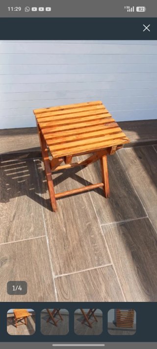 2 Sillas Plegables Madera Marrón