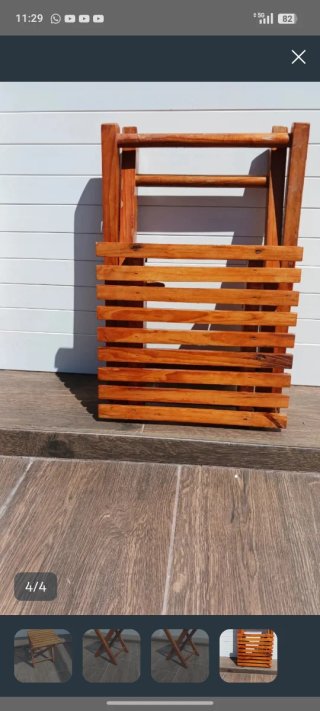 2 Sillas Plegables Madera Marrón