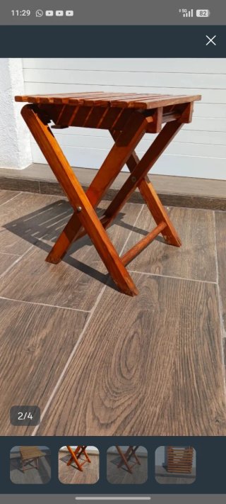 2 Sillas Plegables Madera Marrón