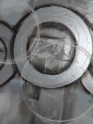 Cuadros modernos abstracto círculos plata