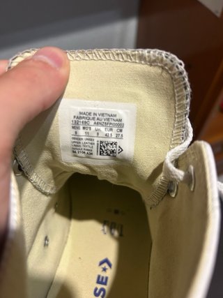 Converse piel altas blancas